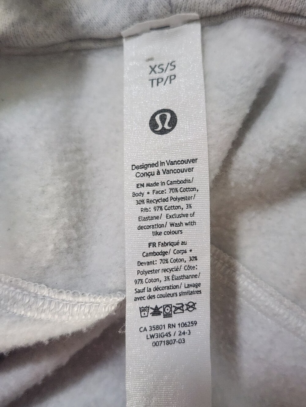 Lululemon Scuba Oversized Half-Zip Hoodie Size XS/S Gray - Picture 3 of 10